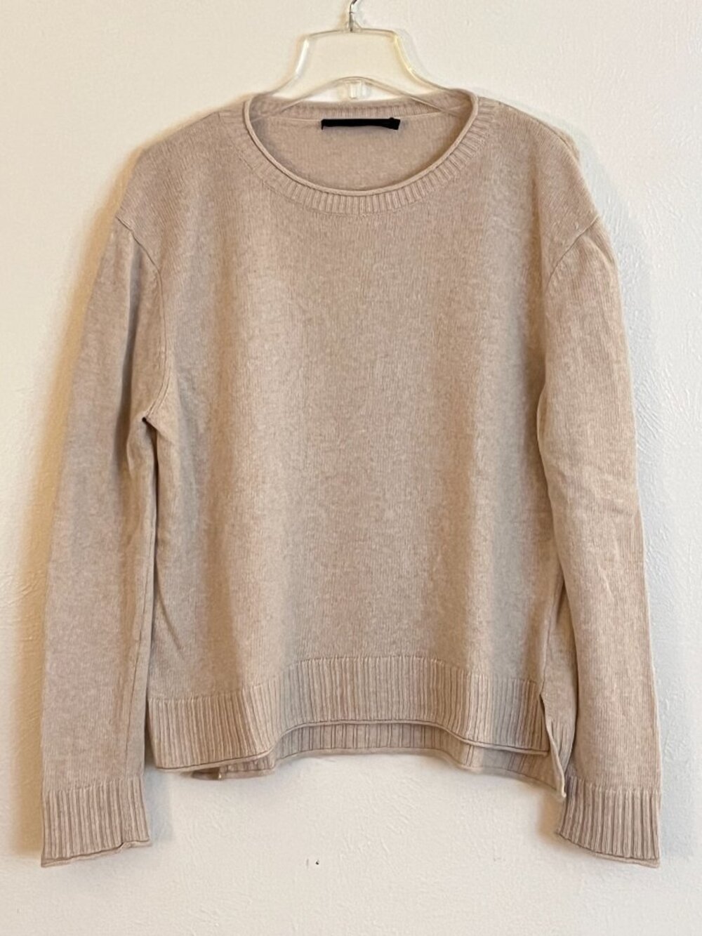 Jenni Kayne Women's Beige Wool Cashmere Sweater Size M Minimalist Quiet Luxury